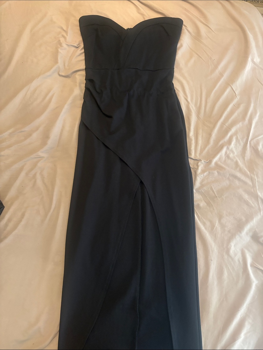 Classic Strapless Black Evening Gown